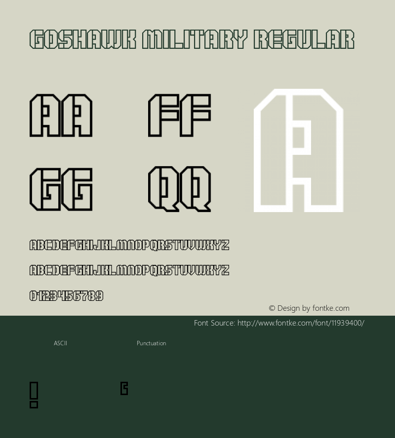 Goshawk Military Regular Version 1.0 Font Sample