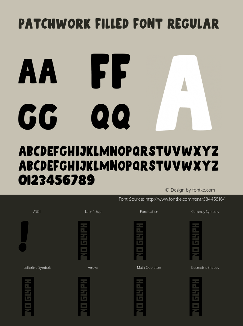 Patchwork Filled Font Regular Version 1.000 Font Sample