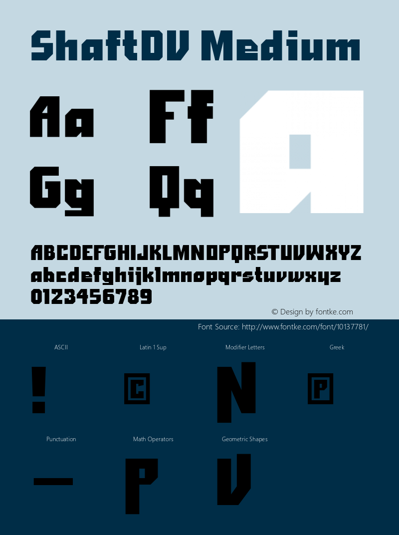 ShaftDV Medium 001.000 Font Sample