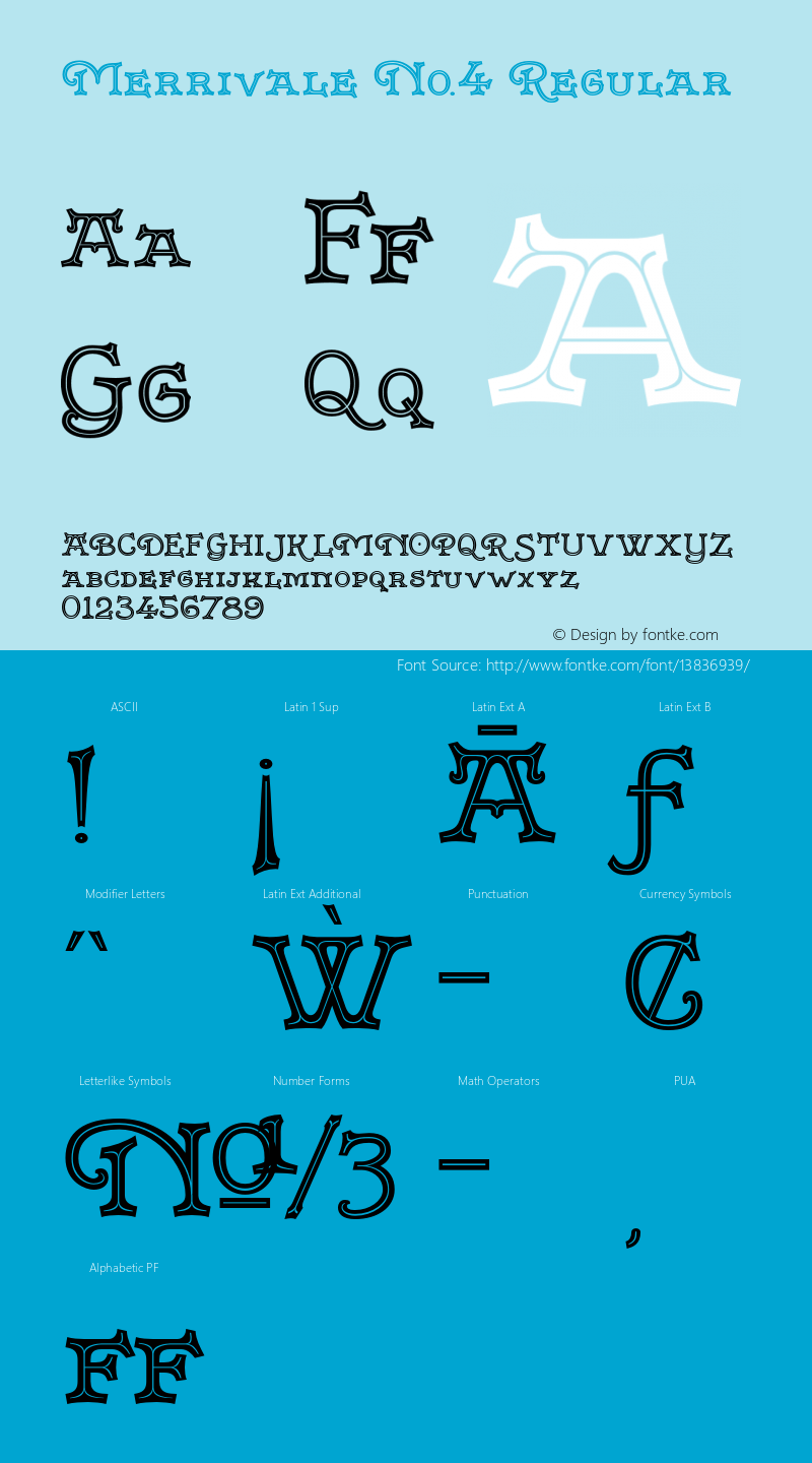 Merrivale No.4 Regular Version 1.000 2011 initial release Font Sample