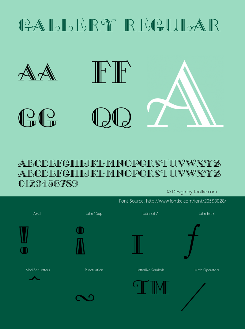 Gallery Regular Accurate Research Professional Fonts, Copyright (c)1995 Font Sample