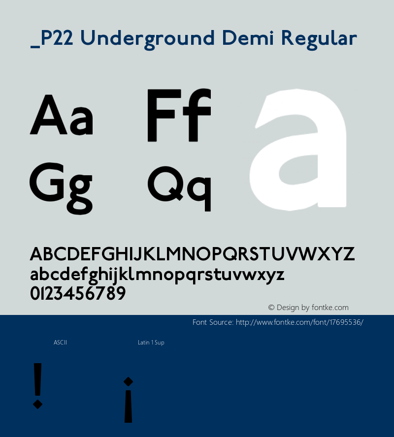 _P22 Underground Demi Regular Version 1.0 Extracted by ASV http://www.buraks.com/asv Font Sample