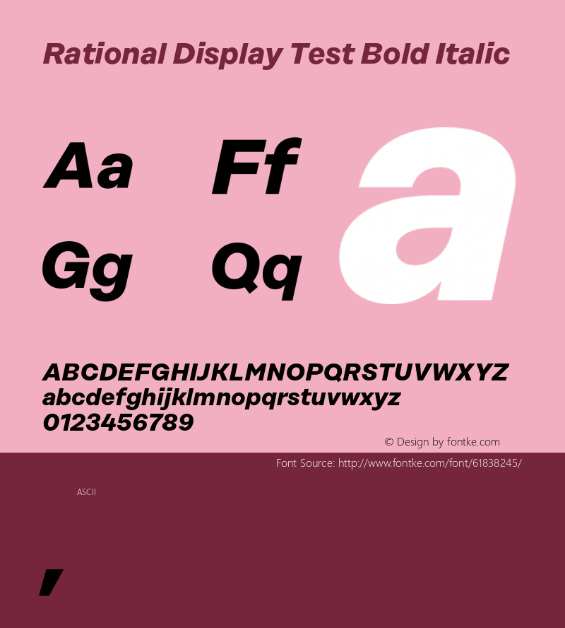 Rational Display Test Bold Italic Version 1.000;PS 001.000;hotconv 1.0.88;makeotf.lib2.5.64775 Font Sample
