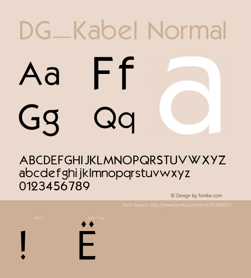 DG_Kabel Normal 1.0 Fri Jun 18 08:53:09 1993 Font Sample