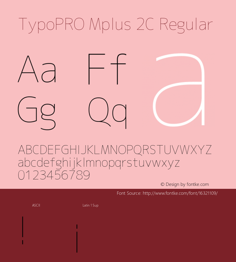 TypoPRO Mplus 2C Regular Version 1.059 Font Sample