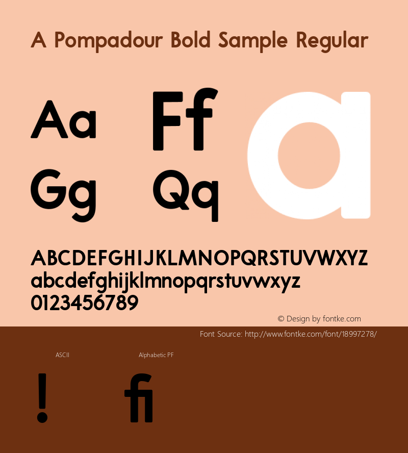 A Pompadour Bold Sample Regular Version 1.000 2017 initial release Font Sample