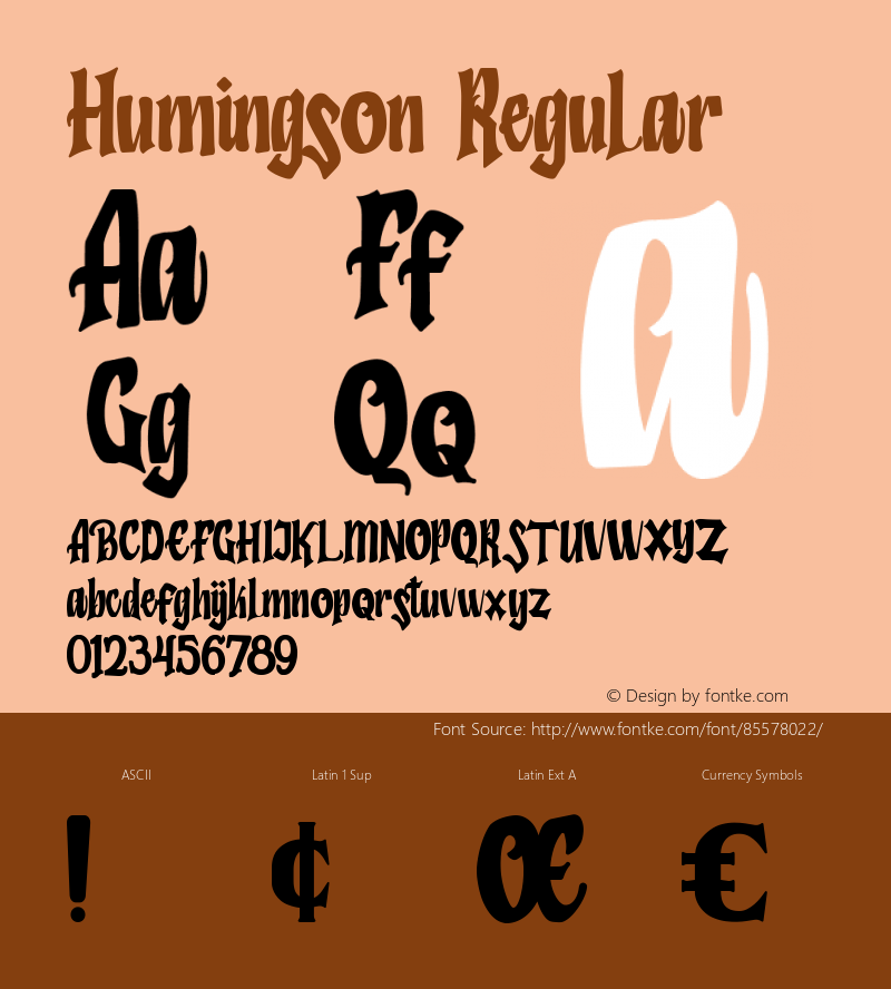 Humingson Version 1.00;July 16, 2020;FontCreator 12.0.0.2563 64-bit Font Sample