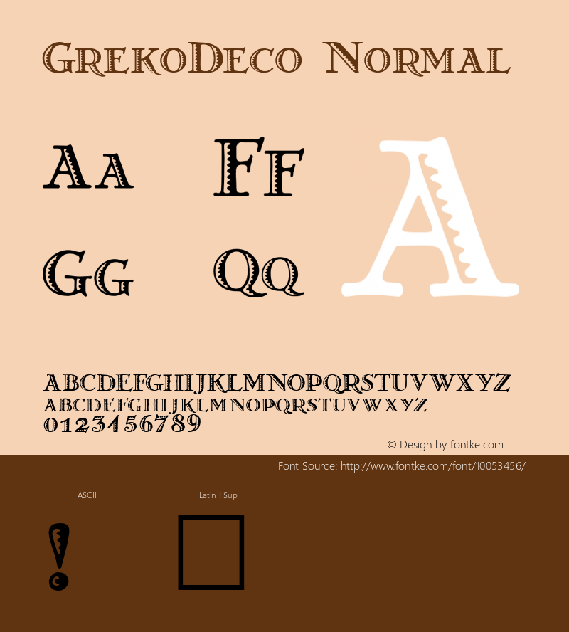 GrekoDeco Normal version 1.0  October 1992 Font Sample