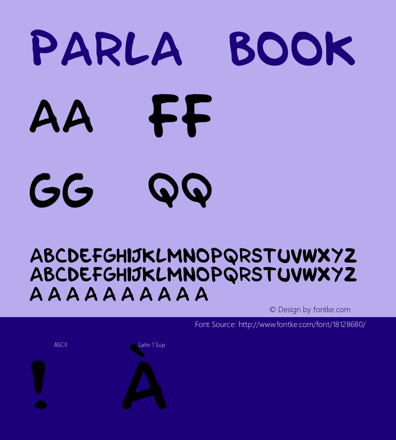 Parla Book Version 1.0 Font Sample