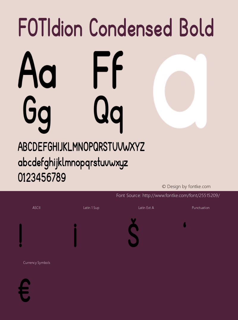 FOTIdion-CondensedBold Version 1.000 Font Sample