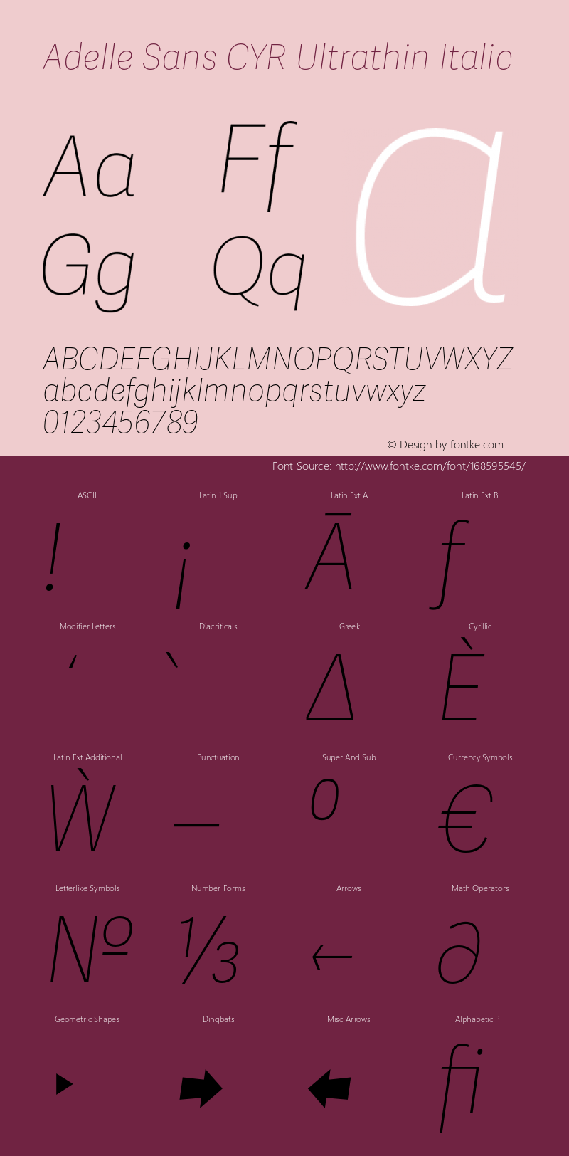 Adelle Sans CYR Ultrathin Italic Version 3.000;hotconv 1.0.109;makeotfexe 2.5.65596图片样张