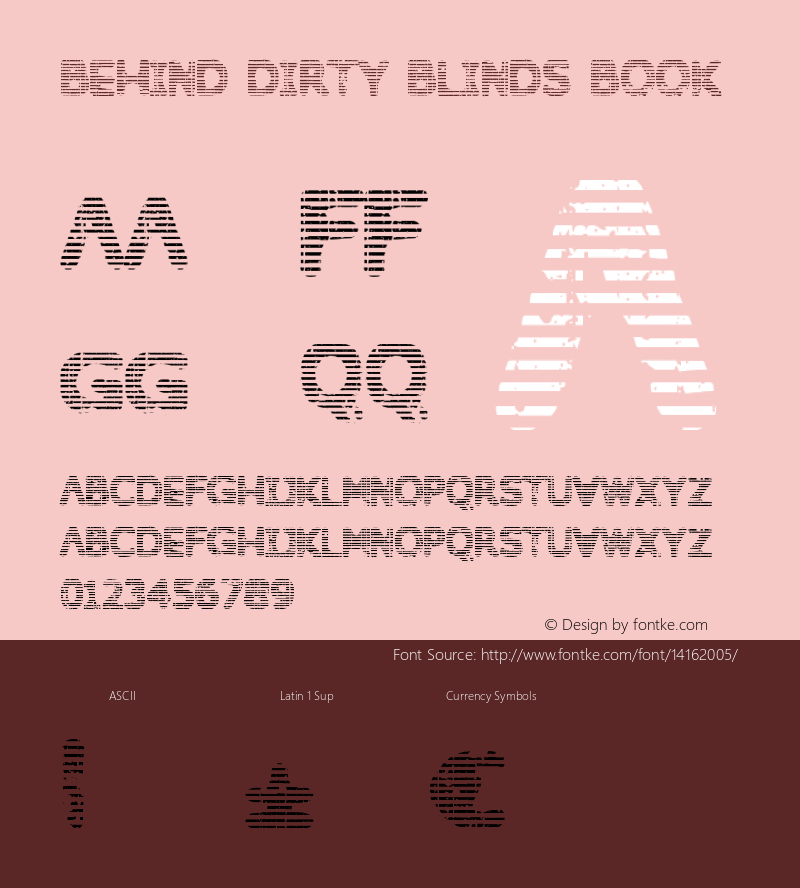 Behind Dirty Blinds Book Version 1.000 Font Sample