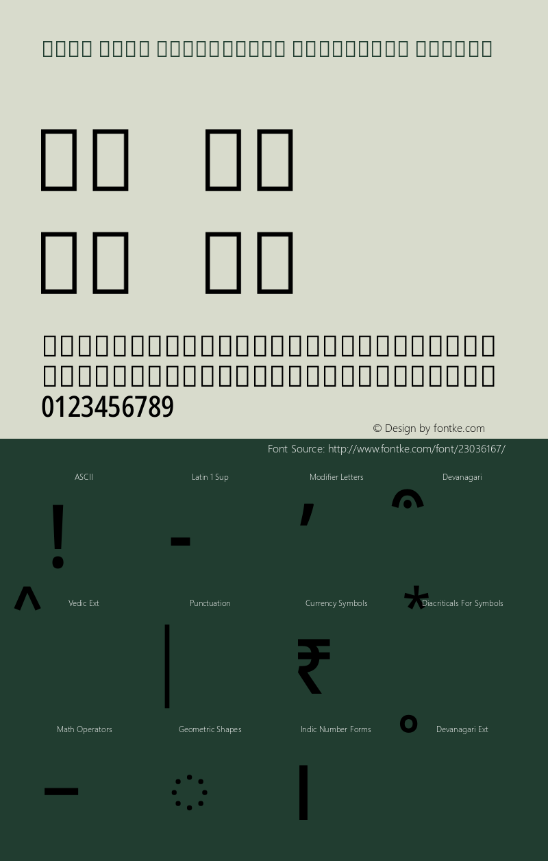 Noto Sans Devanagari Condensed Medium Version 1.902 Font Sample