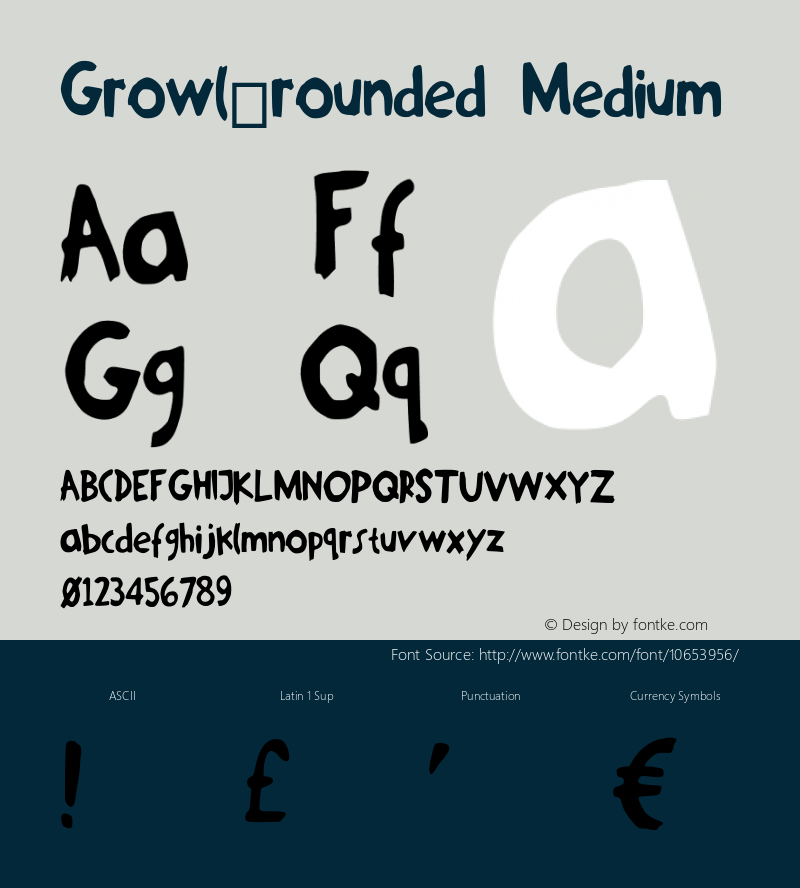 Growl_rounded Medium Version 001.000 Font Sample