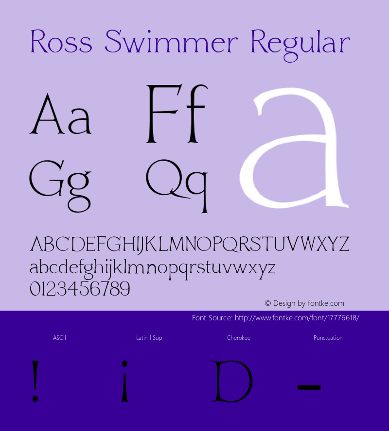 Ross Swimmer Regular Version 1.0 Font Sample