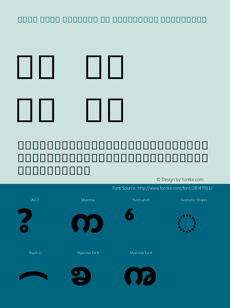 Noto Sans Myanmar UI Condensed ExtraBold Version 2.000 Font Sample