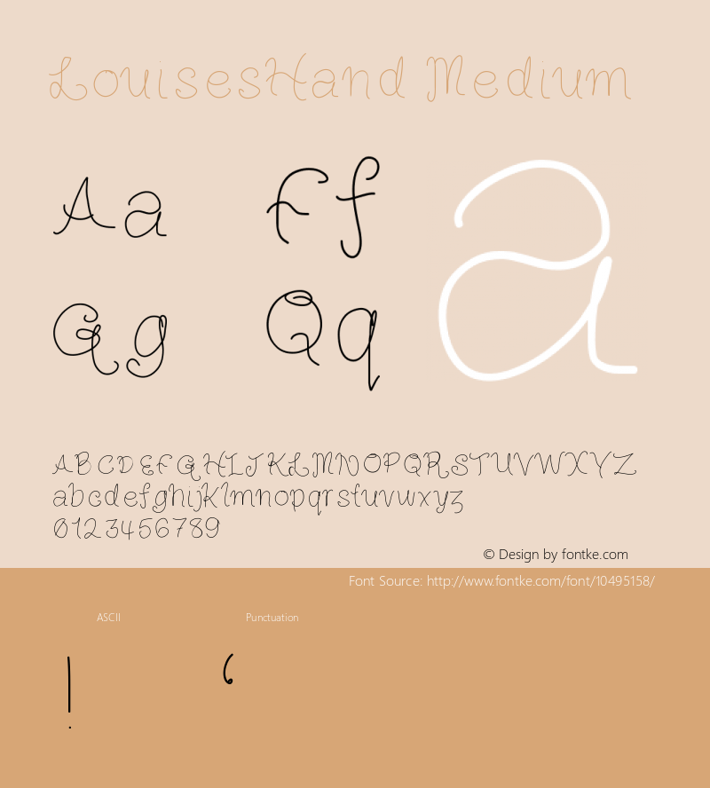 LouisesHand Medium Version 001.000 Font Sample