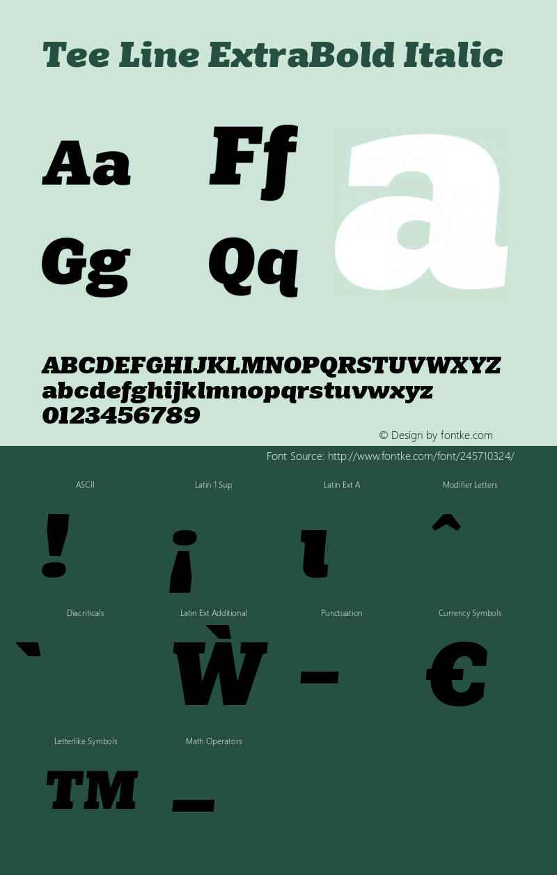 Tee Line ExtraBold Italic Version 1.100;hotconv 1.0.109;makeotfexe 2.5.65596图片样张