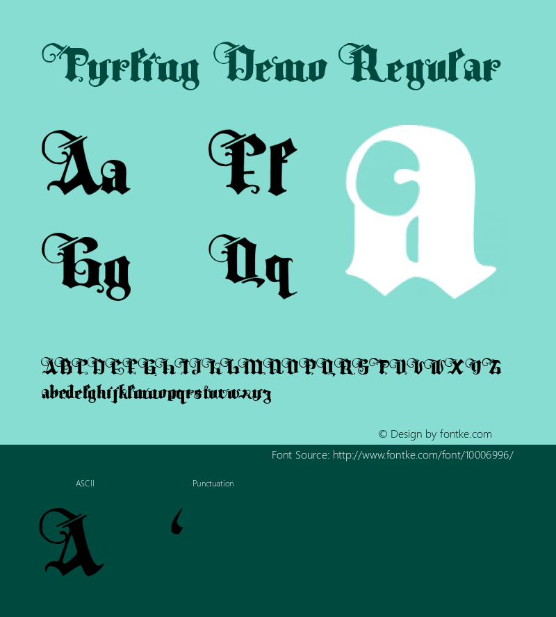 Tyrfing Demo Regular Altsys Fontographer 4.0.3 2/6/99 Font Sample