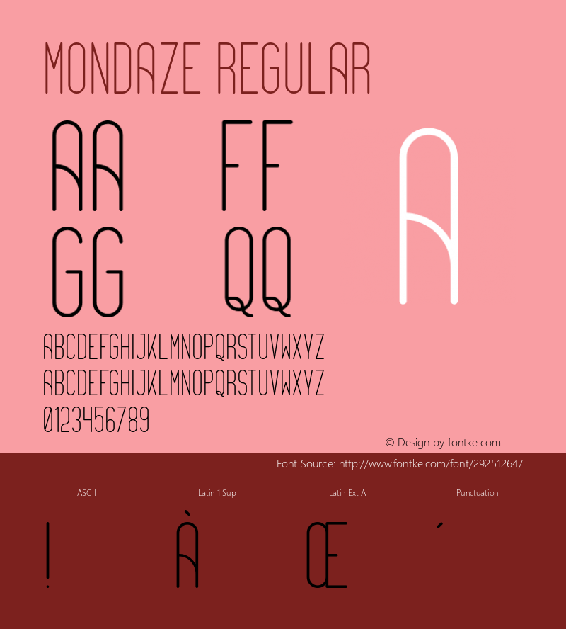 Mondaze Regular Version 1.002;Fontself Maker 3.0.0-3;YWFTv17 Font Sample