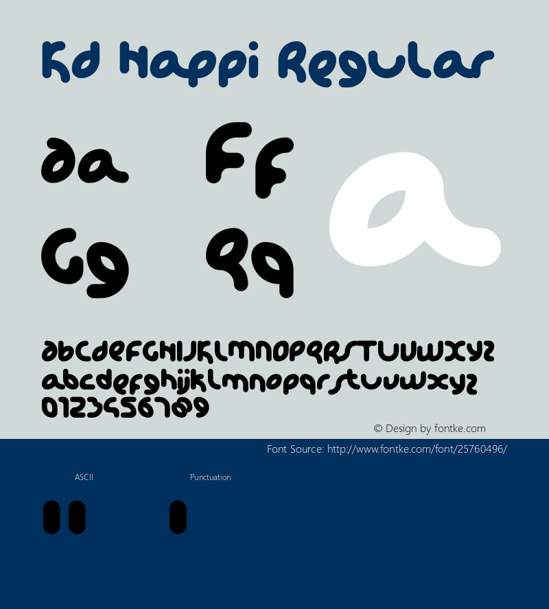 KD Happi Regular Version 1.100;PS 001.100;hotconv 1.0.88;makeotf.lib2.5.64775 Font Sample