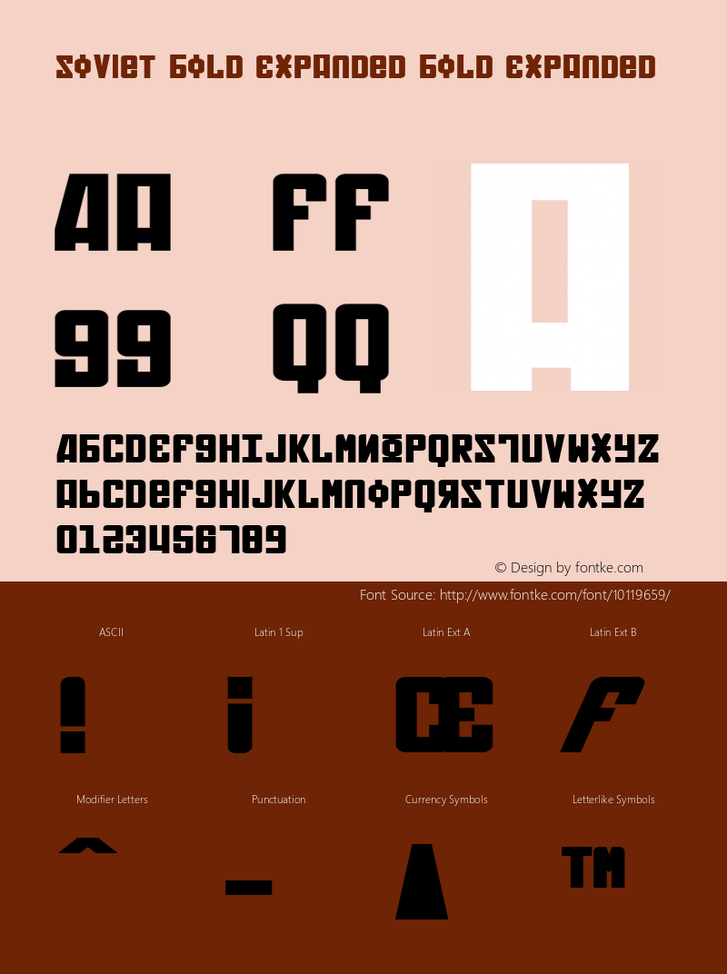 Soviet Bold Expanded Bold Expanded 2 Font Sample