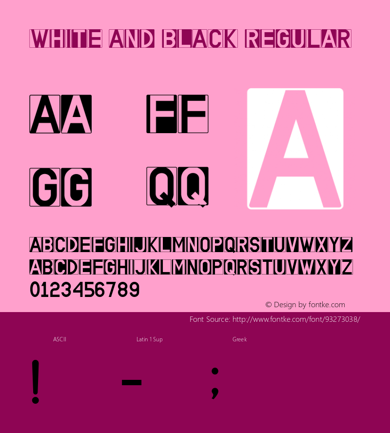 WHITE AND BLACK Version 1.00;October 24, 2020;FontCreator 11.5.0.2427 32-bit Font Sample