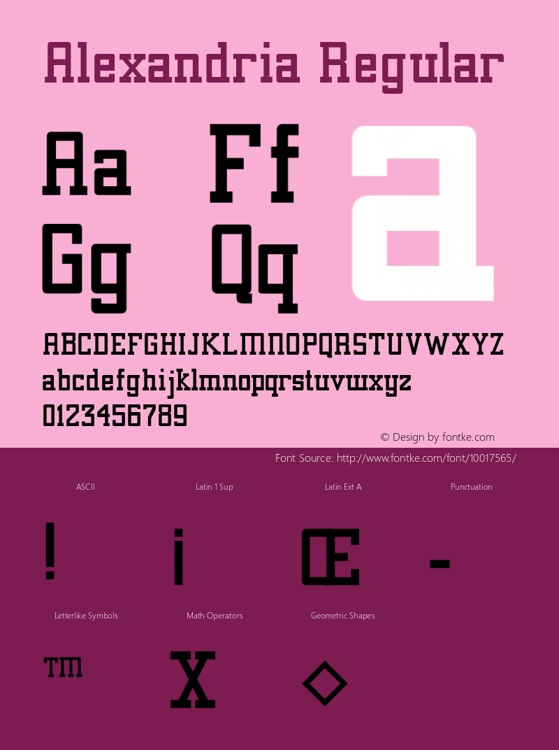 Alexandria Regular Converted from C:\TTFONTS\ALEXANDR.TF1 by ALLTYPE Font Sample