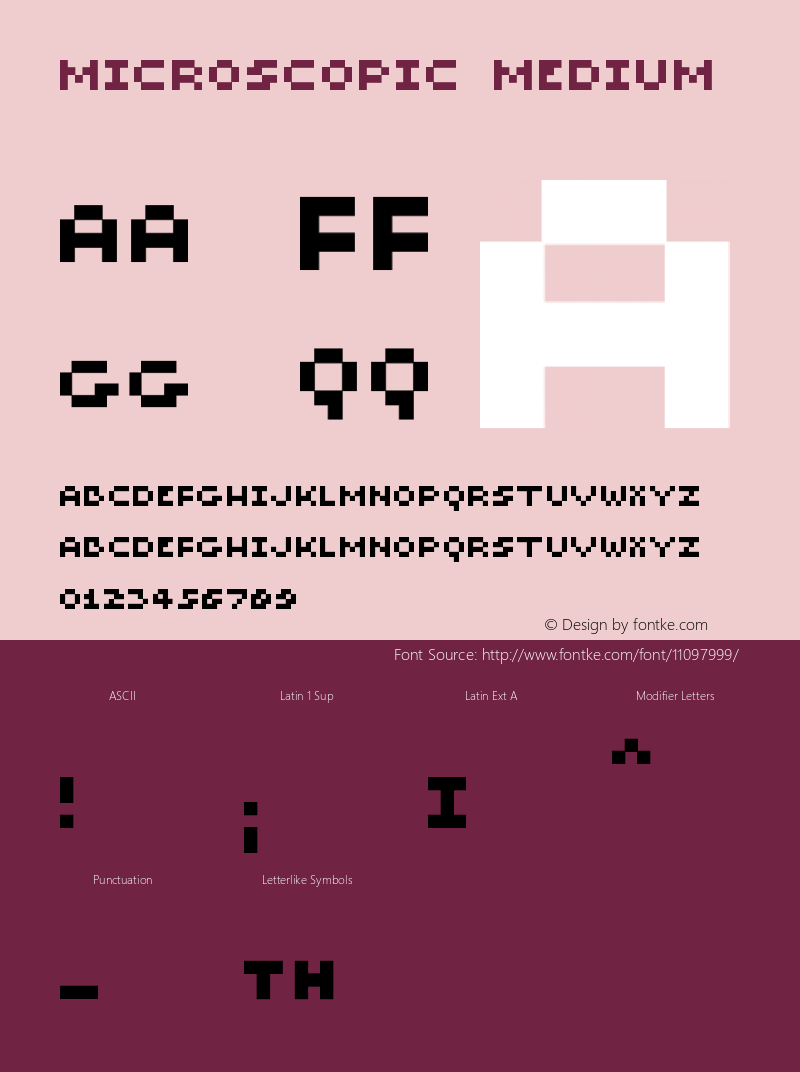 Microscopic Medium Version 001.000 Font Sample