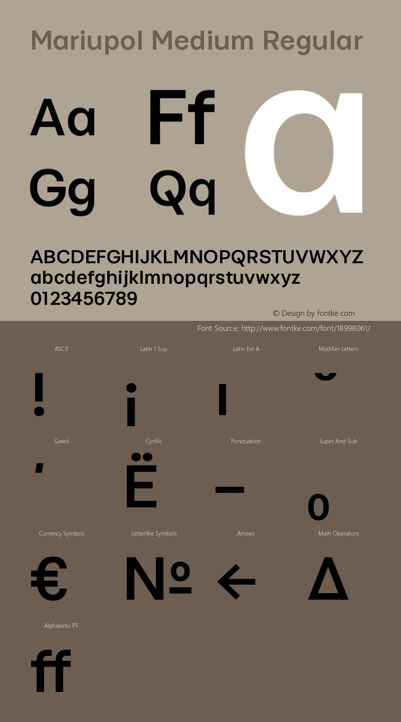 Mariupol Medium Regular Version 001.33 Font Sample