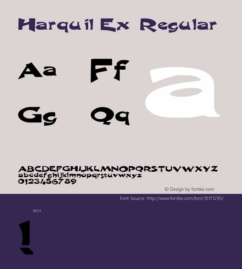 Harquil Ex Regular Unknown Font Sample