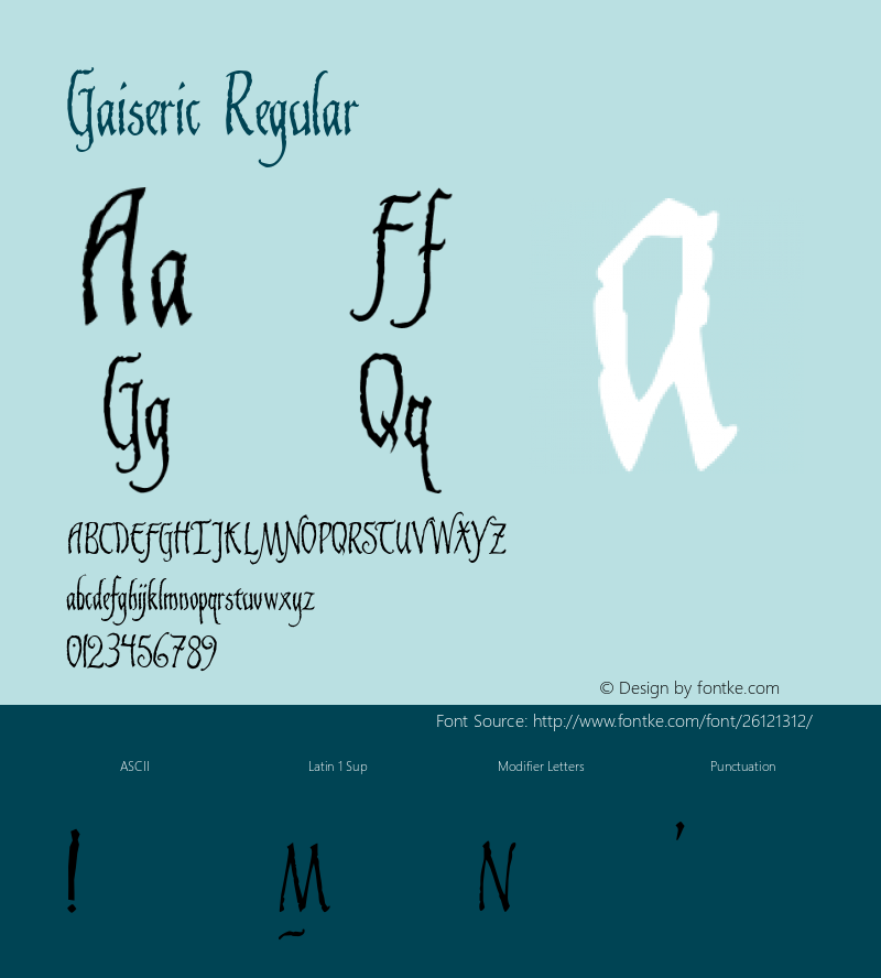 Gaiseric 001.000 Font Sample