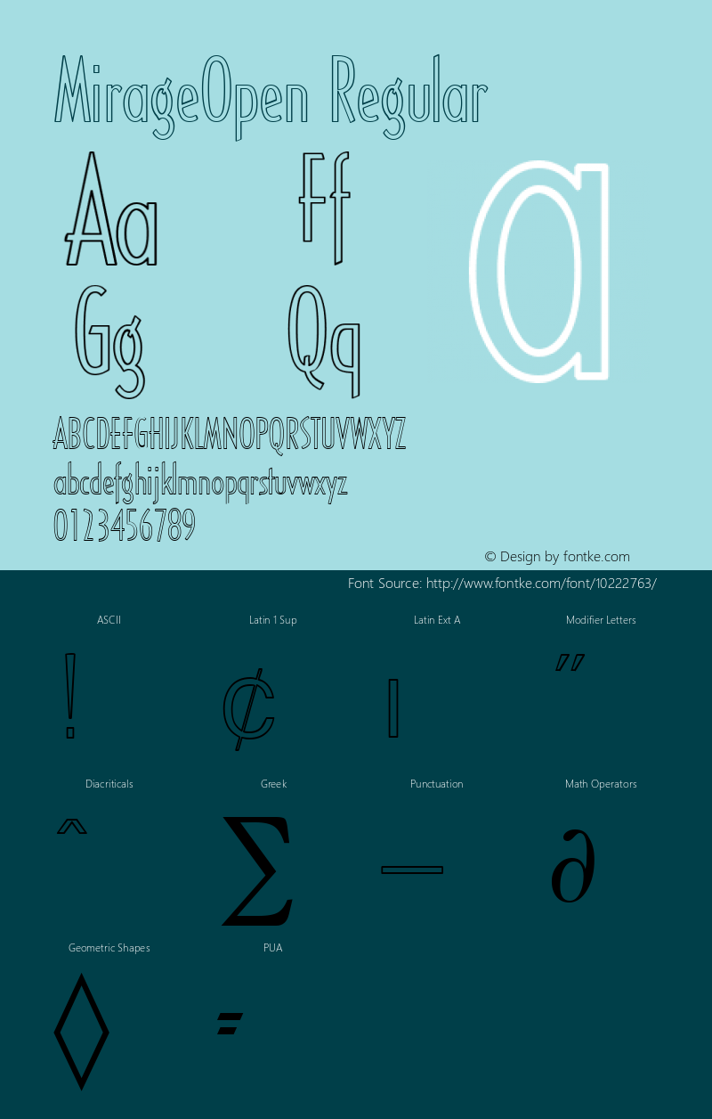 MirageOpen Regular Brendel            :31.08.1995 Font Sample