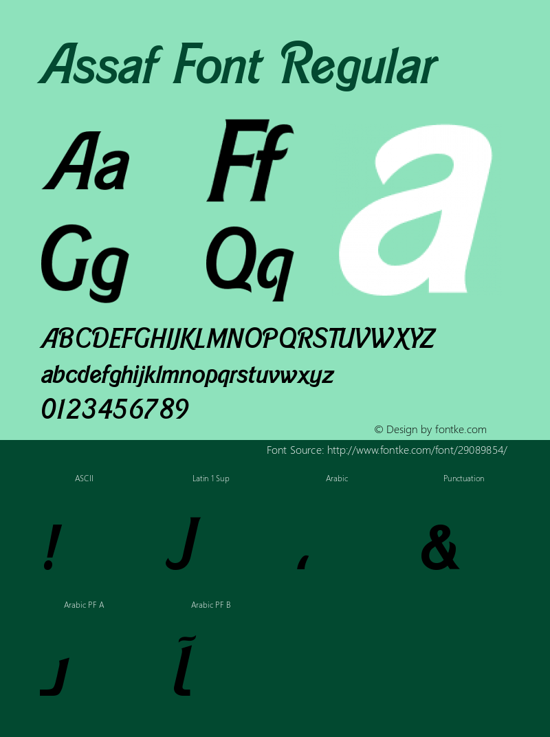 Assaf Font Version 1.002;PS 001.002;hotconv 1.0.70;makeotf.lib2.5.58329 Font Sample