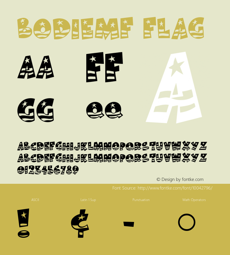 BodieMF Flag 001.001 Font Sample