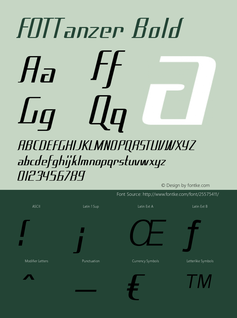 FOTTanzer-Bold Version 1.000 Font Sample