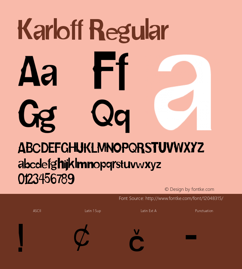 Karloff Regular Macromedia Fontographer 4.1 15.9.2007 Font Sample