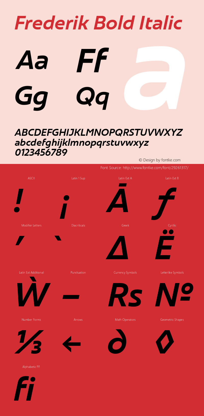 Frederik-BoldItalic Version 001.000 February 2019;YWFTv17 Font Sample