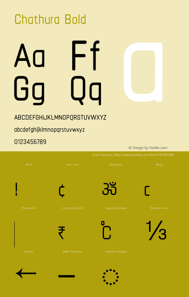 Chathura Bold Version 1.002 2016 Font Sample