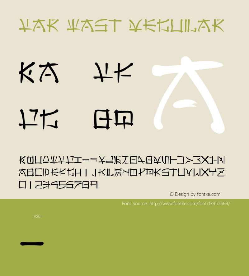 Far East Regular Version 1.00 Font Sample