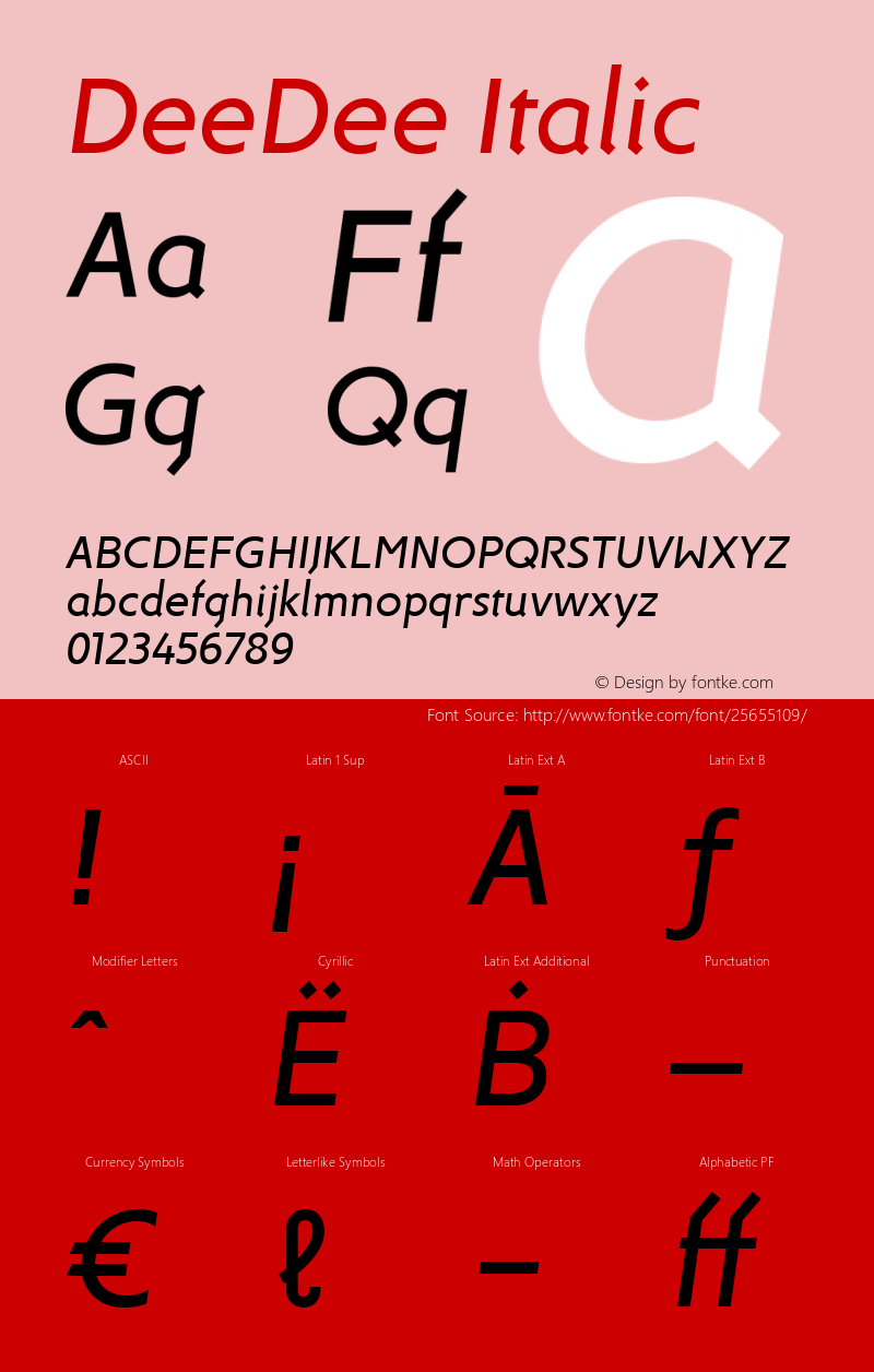 DeeDee Italic Version 1.000 | wf-r Font Sample