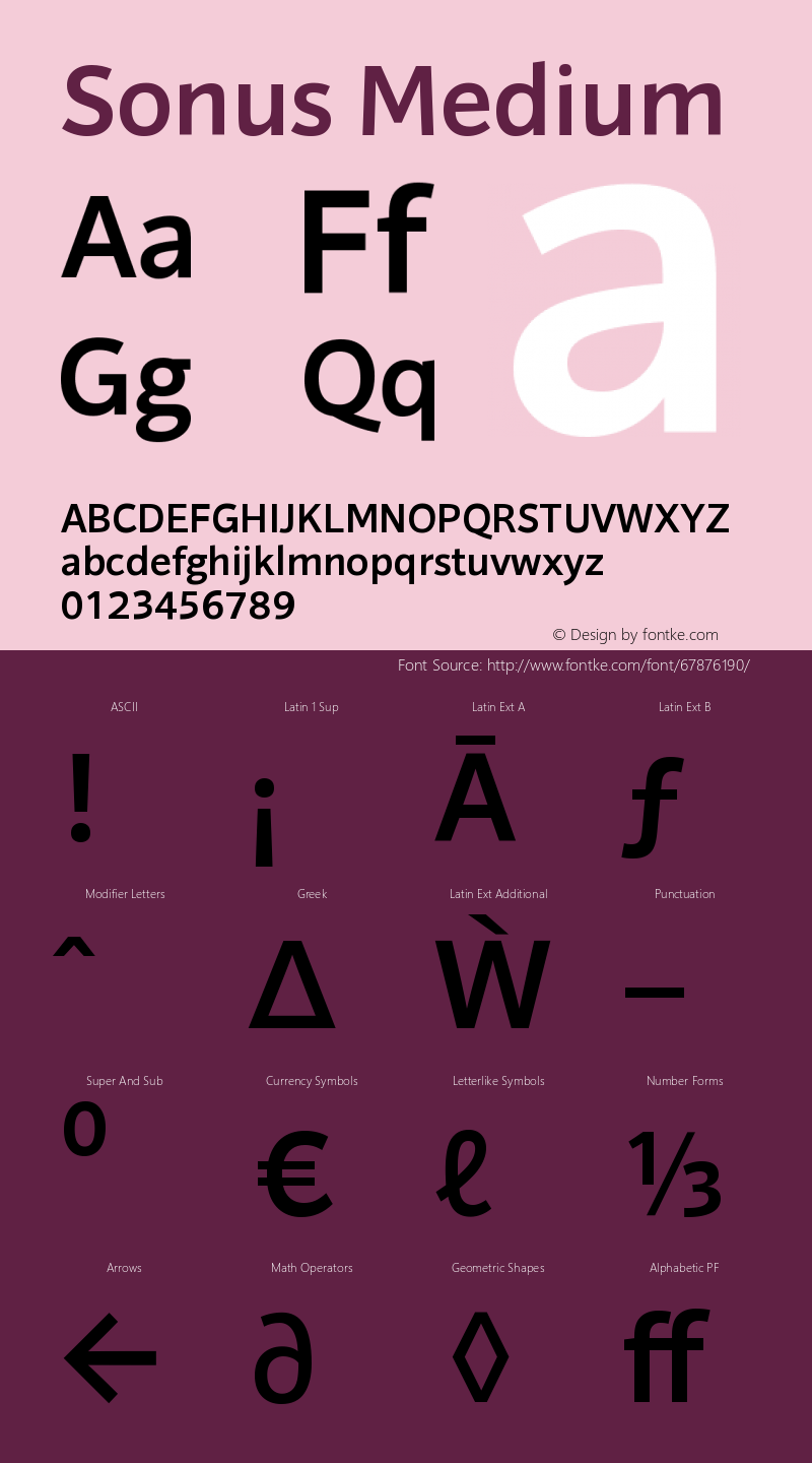 Sonus-Medium Version 001.001 Font Sample