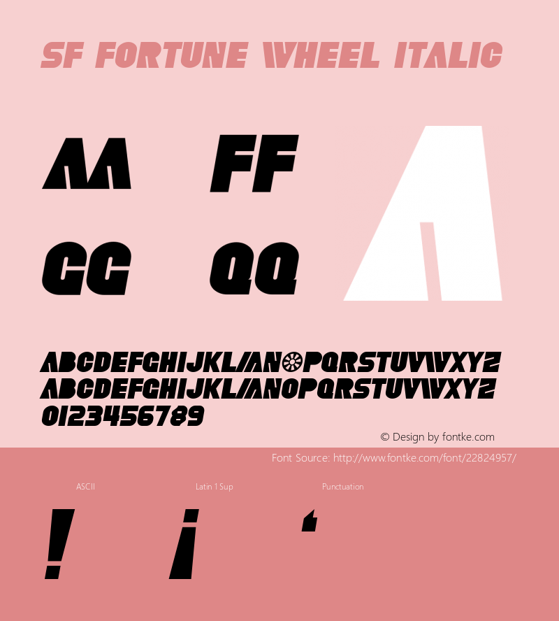 SF Fortune Wheel Italic 1.0 Font Sample