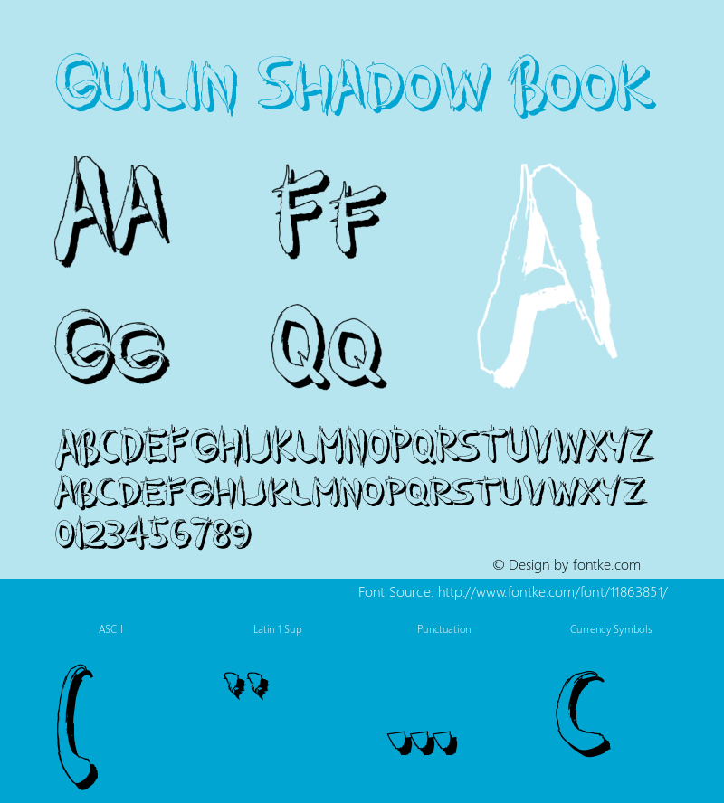 Guilin Shadow Book Version 1.000 Font Sample