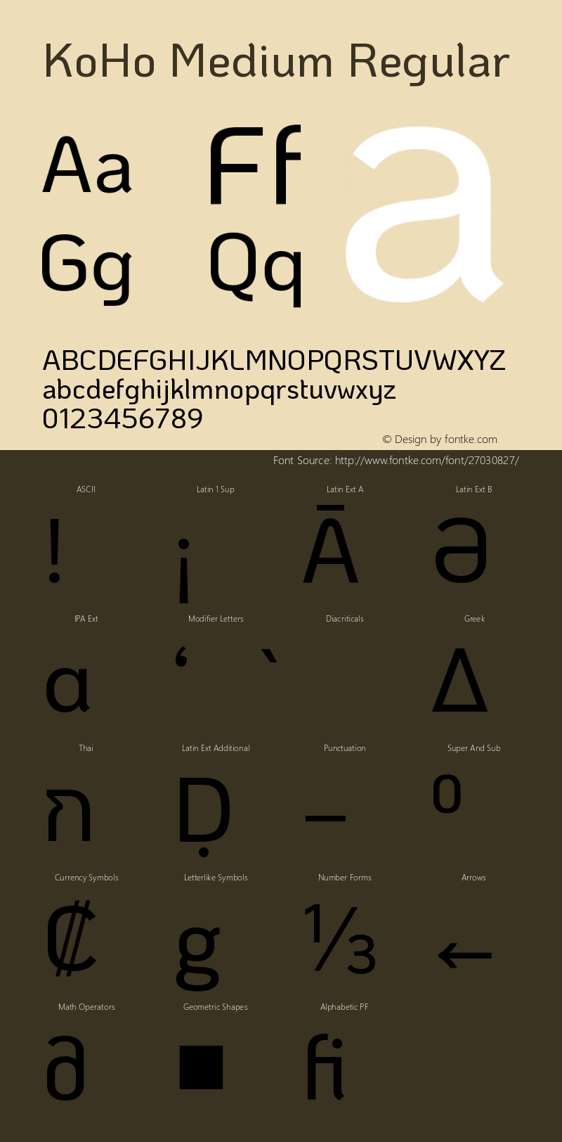 KoHo Medium Version 1.000; ttfautohint (v1.6) Font Sample