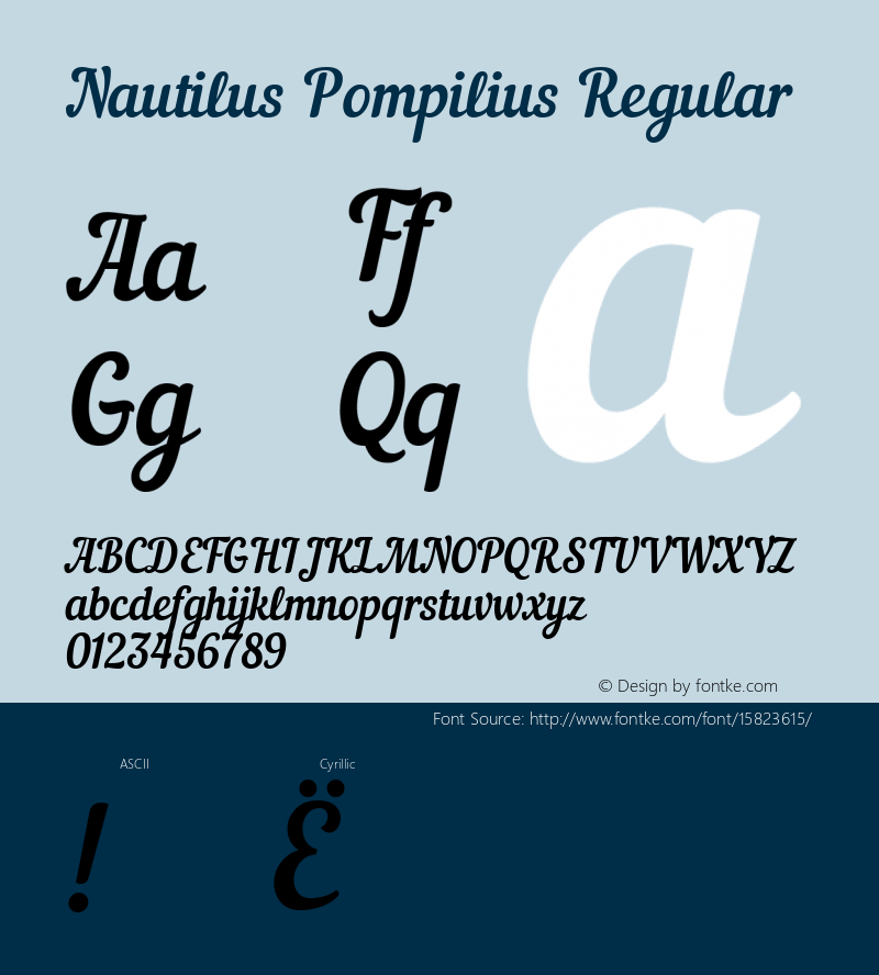 Nautilus Pompilius Regular 001.000; ttfautohint (v1.4.1) Font Sample