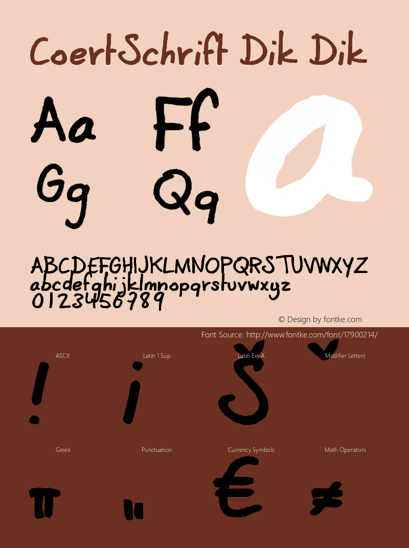 CoertSchrift Dik Dik Version 001.000 Font Sample