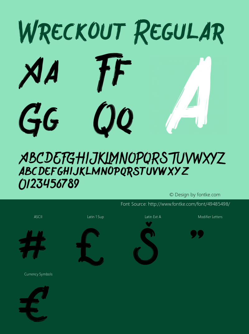 Wreckout Version 1.000;PS 001.001;hotconv 1.0.56 Font Sample