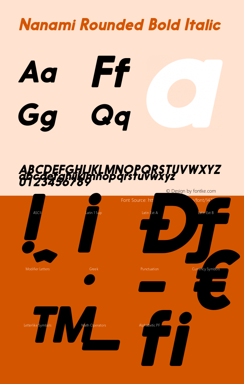 Nanami Rounded Bold Italic Version 1.003;com.myfonts.thinkdust.nanami-rounded.bold-oblique.wfkit2.43NP Font Sample