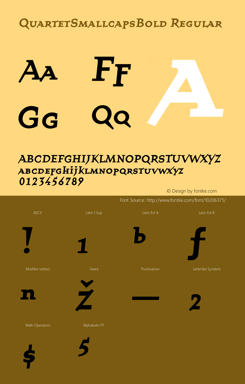 QuartetSmallcapsBold Regular 001.000 Font Sample